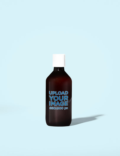 Cosmetic Glass Bottle Mockup Featuring a Customizable Background m32330