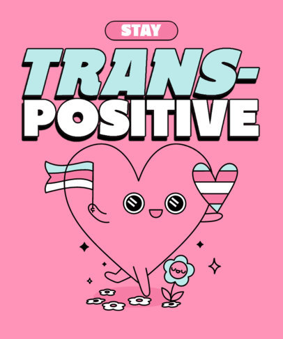 T-Shirt Design Maker Featuring a Heart Illustration with a Transgender Pride Theme