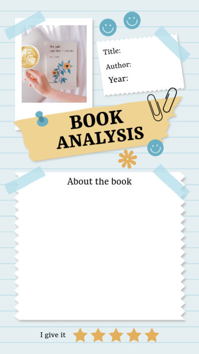 Minimalist Instagram Story Template for a Book Analysis