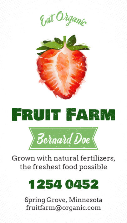 Organic Food Business Card Maker With Fruit Graphics