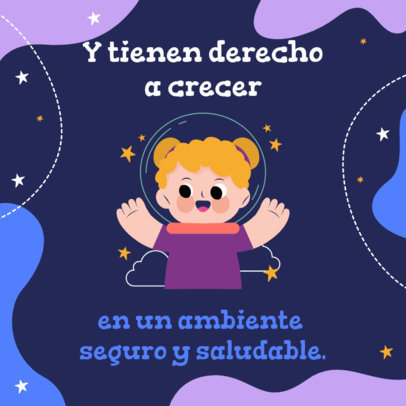Instagram Post Maker with an Illustrated Astronaut Girl Cartoon for Children's Day