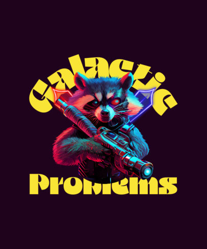 T-Shirt Design Maker With an AI Raccoon Inspired by Guardians of the Galaxy