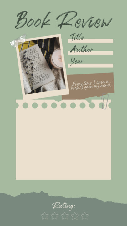 Instagram Story Template Featuring a Minimalist Aesthetic for a Book Critique