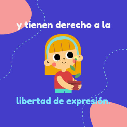 Instagram Post Generator Featuring a Smiling Girl Illustration for Children's Day
