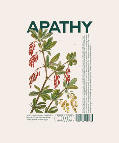 Streetwear-Inspired T-Shirt Design Template Featuring an Illustrated Flower