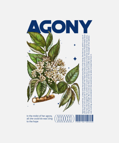 T-Shirt Design Creator with a Flower Illustration and Customizable Text