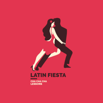 Dance Studio Logo Creator Featuring an Illustrated Couple Dancing