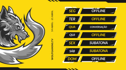 Twitch Screen Creator Featuring a Streamer's Weekly Schedule