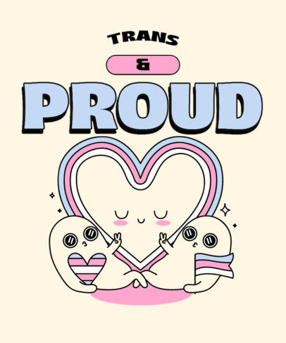 LGBT-Themed T-Shirt Design Template Featuring a Quote for Transgender Visibility Day