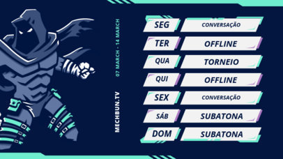 Twitch Screen Creator for a Gamer's Stream Calendar with a Mystery Character Graphic 6095g-el1