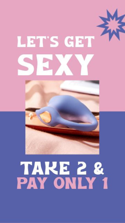 Instagram Story Video Template for an Adult Toy Store's 2x1 Offer