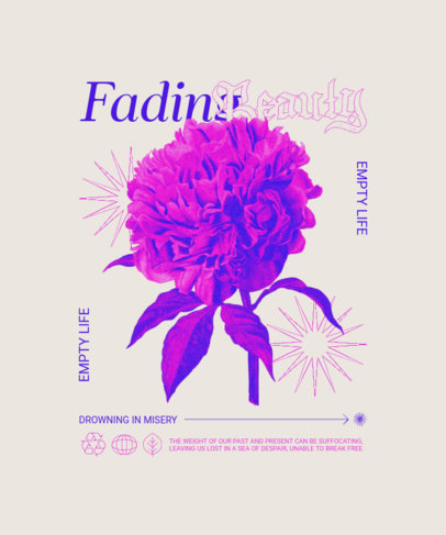 Modern T-Shirt Design Generator Featuring an Illustrated Flower 