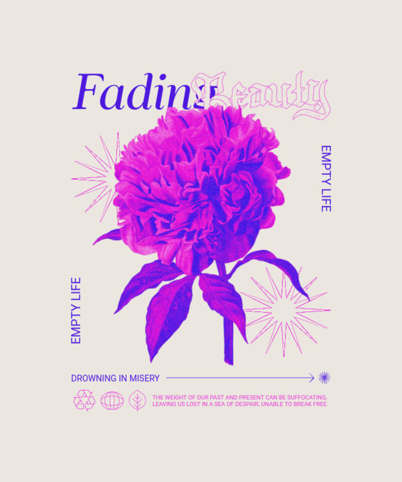 Placeit - Modern T-Shirt Design Generator Featuring an Illustrated Flower