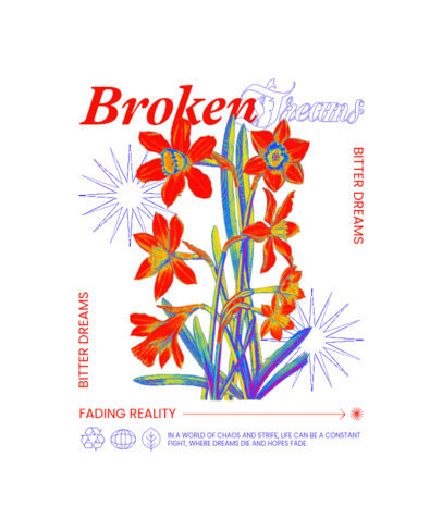 Streetwear-Inspired T-Shirt Design Creator Featuring Colorful Flower Graphics