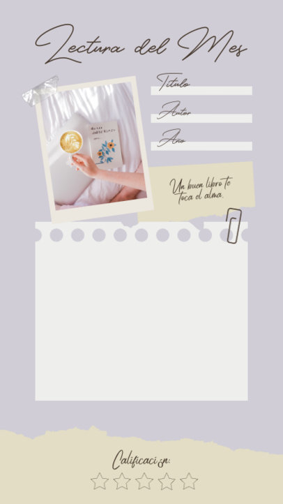 Instagram Story Creator Featuring a Quote for a Book Review