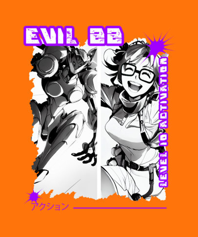 T-Shirt Design Generator with Neon Genesis Evangelion-Themed Anime Characters