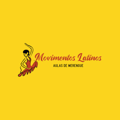 Logo Template for Merengue Lessons Featuring an Illustrated Female Dancer