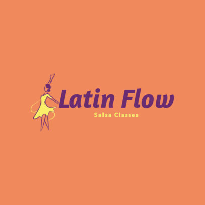 Logo Generator with a Female Dancer Illustration for a Salsa Dancing Academy