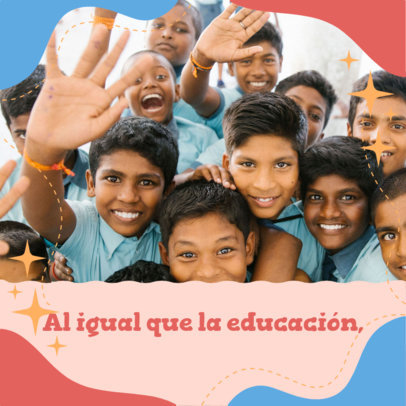 Instagram Post Creator for Children's Day Featuring a Quote on Kids' Education Rights