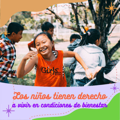 Instagram Post Template Featuring a Picture of a Joyful Girl for Children's Day