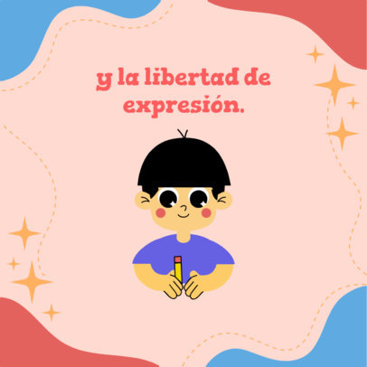Instagram Post Creator Featuring a Happy Boy Illustration for Children's Day