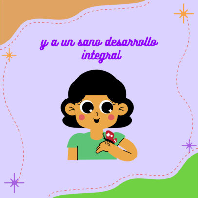 Instagram Post Template for Children's Day Featuring a Smiling Girl Graphic