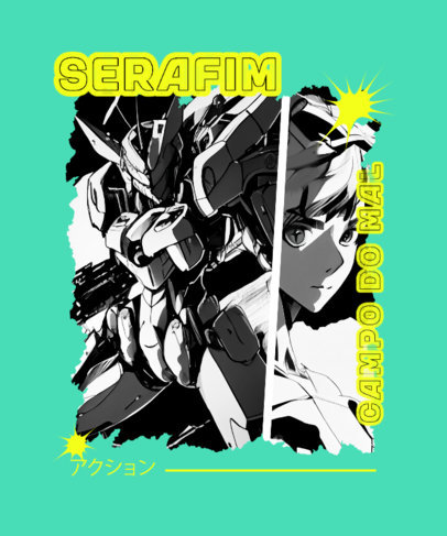 Evangelion-Inspired T-Shirt Design Generator Featuring an Anime-Style Robot Illustration