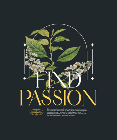 T-Shirt Design Template Featuring a Modern Style With Flower Illustrations 6106g-el1