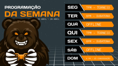 Twitch Screen Maker for a Gamer's Weekly Live Stream Schedule 