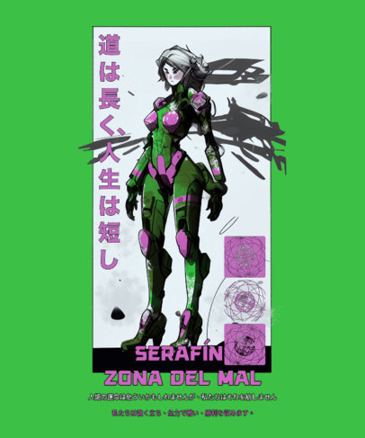 T-Shirt Design Generator with a Female Character Graphic Inspired by Evangelion