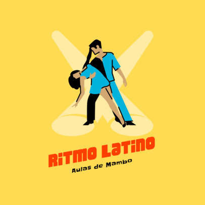 Logo Generator for a Latin Rhythms Studio Featuring Illustrated Dancers