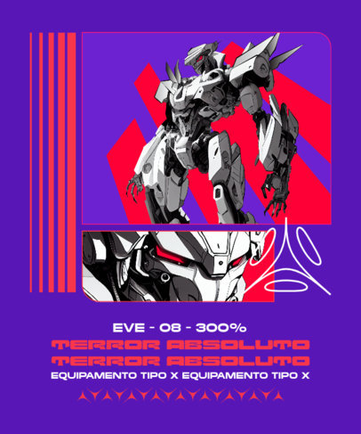 T-Shirt Design Maker Featuring an AI-Generated Character Inspired by Evangelion