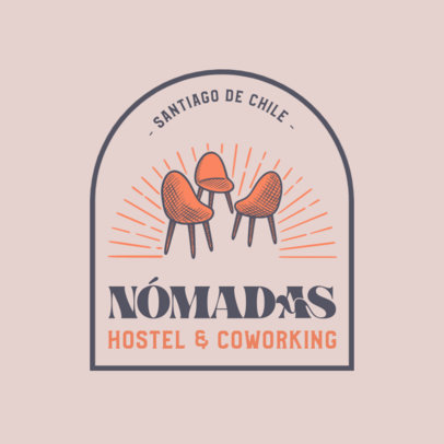 Logo Generator for a Hostel Featuring Chair Graphics