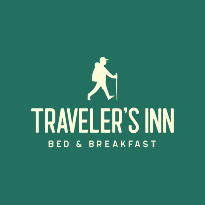 Logo Maker Featuring a Traveler's Silhouette for a Hostel
