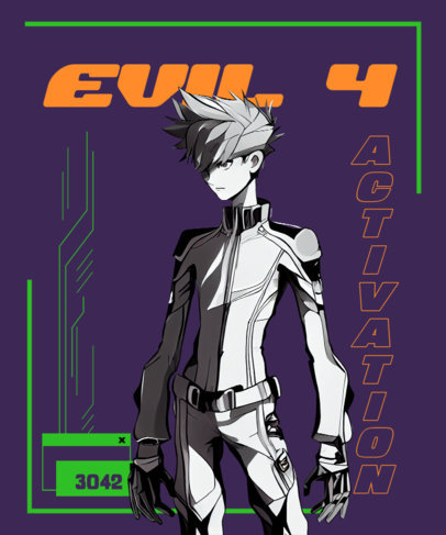 Evangelion-Inspired T-Shirt Design Creator with an Anime Character Graphic