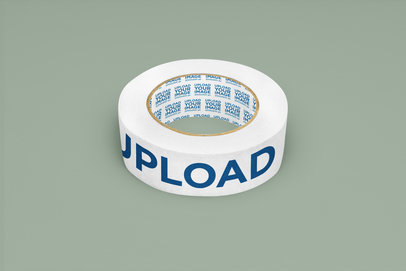 Mockup Featuring a Branding Tape Placed over a Solid Surface