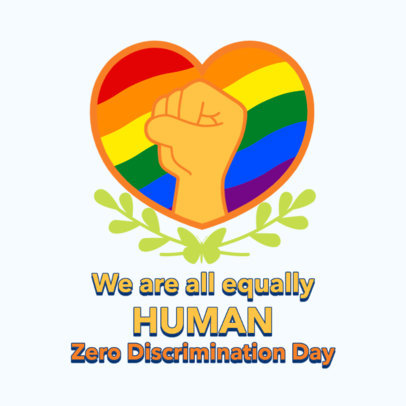 Instagram Post Maker Featuring an LGBT Heart and a Closed Fist for Zero Discrimination Day 5731a