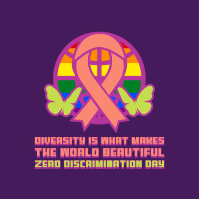 Instagram Post Creator with an Illustrated Ribbon for Zero Discrimination Day 5731f