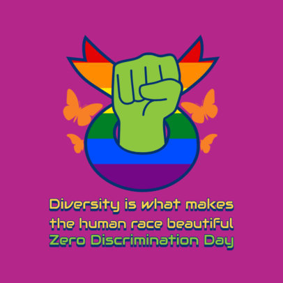 Instagram Post Generator Featuring a Closed Fist Graphic for Zero Discrimination Day 5731g