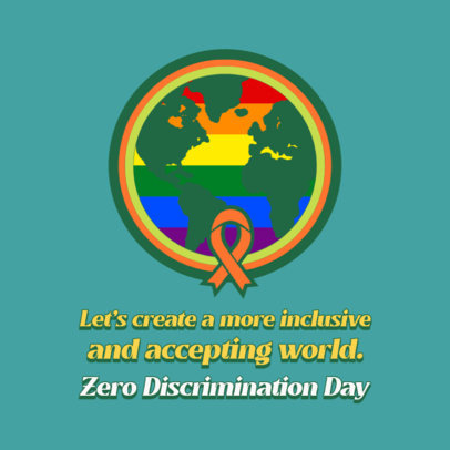 Instagram Post Maker Featuring an LGBT-Colored Map for Zero Discrimination Day 5731e