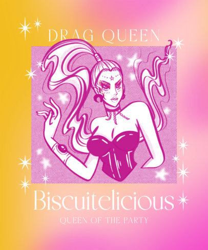 Manga T-Shirt Design Maker Featuring a Drag Pride Theme 5755