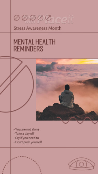 Instagram Story Video Maker with Mental Health Reminders for Stress Awareness Month