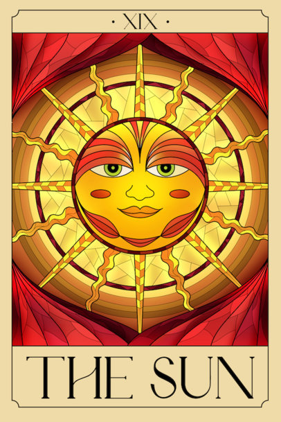 Art Print Design Maker Featuring a Stained Glass Sun Graphic
