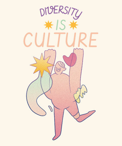 Diversity-Themed T-Shirt Design Maker Featuring an Abstract Human Graphic
