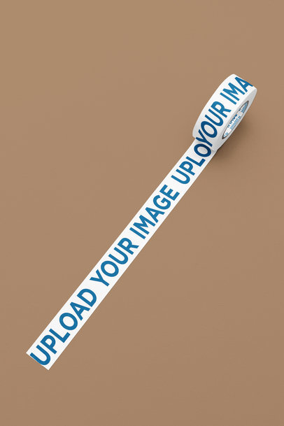 Mockup Featuring a Branding Tape Placed in a Studio with a Customizable Background