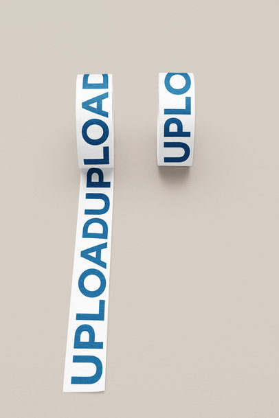 Mockup of Two Branding Tapes Lying on a Colorful Surface