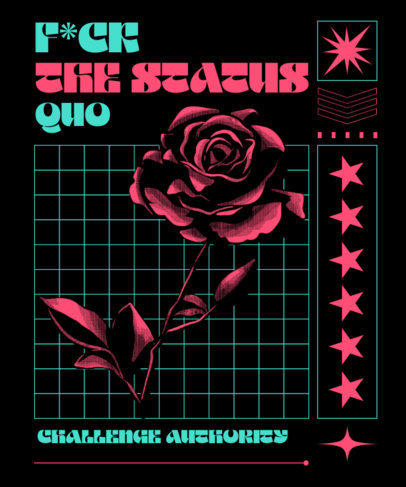 T-Shirt Design Generator Featuring an Illustrated Rose and Star Graphics