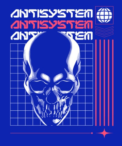 T-Shirt Design Maker Featuring a Shiny Skull Illustration
