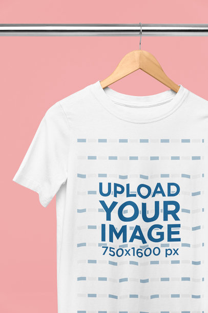 Mockup of a T-Shirt Dress Placed on a Hanger