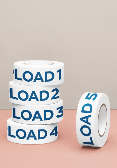 Mockup of Various Branding Tapes Placed on a Customizable Backdrop